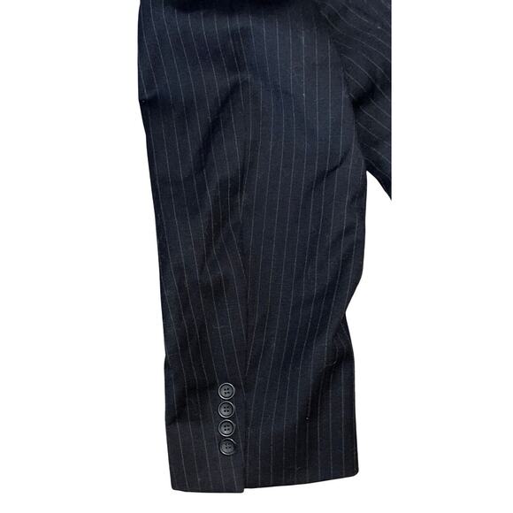 PRONTO UOMO PLATINUM Mens Pinstripe Sport Coat 50 L Black Wool‎ 2 Button EUC - Picture 4 of 8
